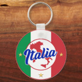 Porte-clés Drapeau et carte Italia (Recto)