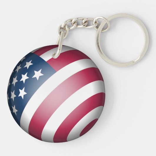 Porte-clés Drapeau et carte Patriotique USA Globe Art (Dos)