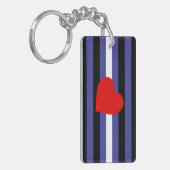 Porte-clés Drapeau et coeur de la Fierté en cuir (Devant gauche)