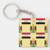 Porte-clés Drapeau et crête de l'Irak (Devant)