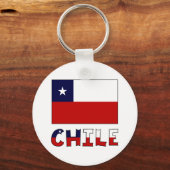 Porte-clés Drapeau et nom du Chili en couleur (Recto)