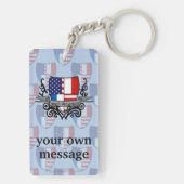 Porte-clés Drapeau Français-Américain de bouclier (Dos)