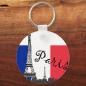 Porte-clés Drapeau français et Tour Eiffel (Recto)