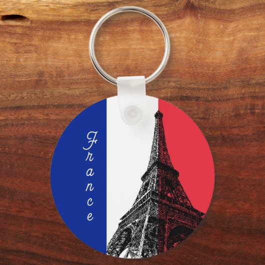 Porte-clés Drapeau français & Tour Eiffel - France / Love spo (Recto)