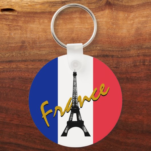 Porte-clés Drapeau français & Tour Eiffel - France / Love spo (Recto)
