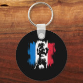 Porte-clés Drapeau France Boxeuse - Kickboxing Féminin (Recto)