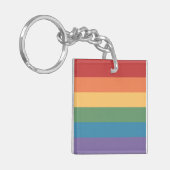 Porte-clés Drapeau gay pride en cuir (Devant gauche)