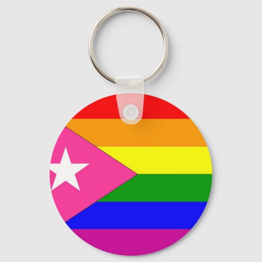 Porte-clés Drapeau Gay pride portoricain (Recto)