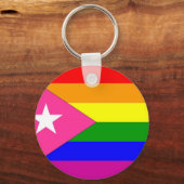 Porte-clés Drapeau Gay pride portoricain (Recto)