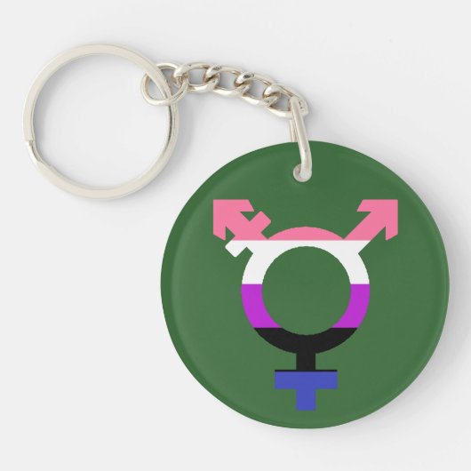 Porte-clés Drapeau Genderfluid Symbole Trans (Devant)