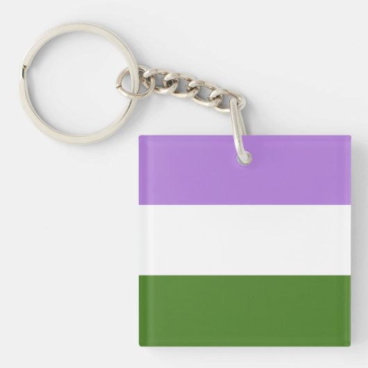 Porte-clés Drapeau Genderqueer (Devant)