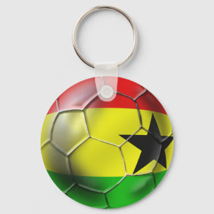 Porte-clés Drapeau ghanéen de ballon de football du Ghana