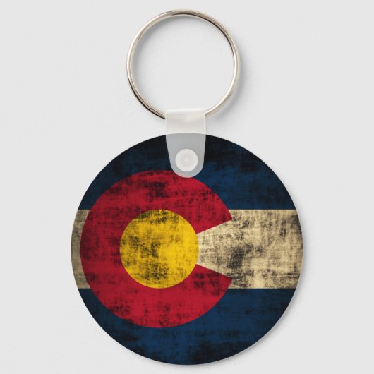 Porte-clés Drapeau Grunge Colorado (Recto)