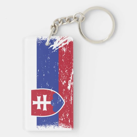 Porte-clés Drapeau grunge de la Slovaquie (Dos)