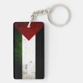Porte-clés Drapeau grunge noir de la Palestine (Dos)