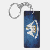 Porte-clés Drapeau grunge noir d'état de la Louisiane (Devant gauche)