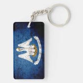 Porte-clés Drapeau grunge noir d'état de la Louisiane (Dos)