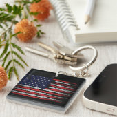 Porte-clés Drapeau Grunge U.S.A (Devant Droit)