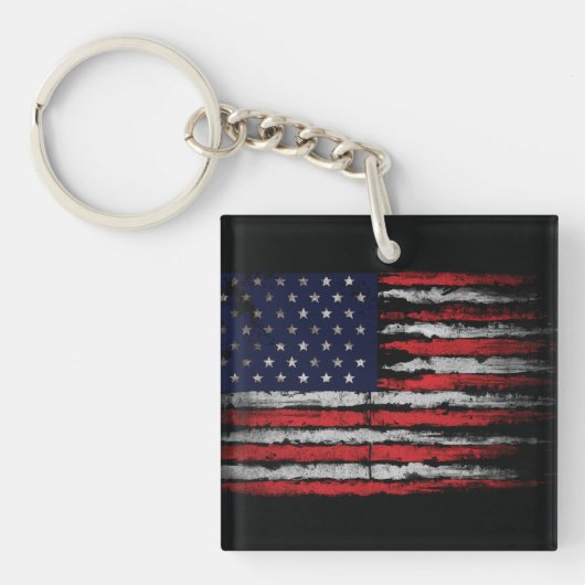 Porte-clés Drapeau Grunge U.S.A (Devant)