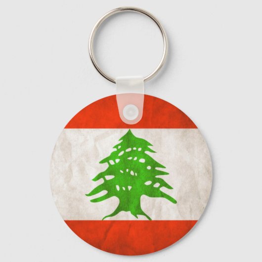 Porte-clés Drapeau Grungy Lebanon (Recto)