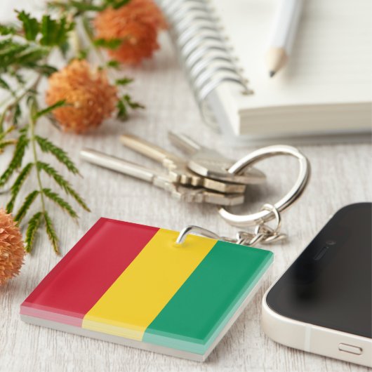 Porte-clés Drapeau Guinée (Devant Droit)