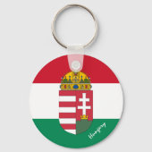 Porte-clés drapeau hongrois, Emblem & Hongrie vacances /sport (Recto)