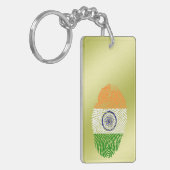 Porte-clés Drapeau indien d'empreinte digitale de contact (Devant gauche)