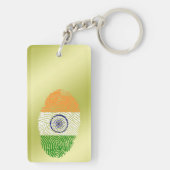 Porte-clés Drapeau indien d'empreinte digitale de contact (Dos)
