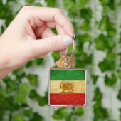 Porte-clés Drapeau Iran Lion et Sun Shah d'Iran (main)