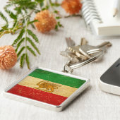 Porte-clés Drapeau Iran Lion et Sun Shah d'Iran (Côté)