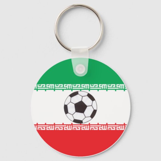 Porte-clés Drapeau iranien avec porte - clé de football (Recto)