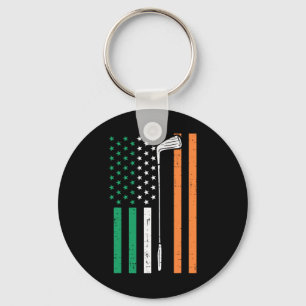 Porte-clés Drapeau irlandais américain Golf Vintage St Patric
