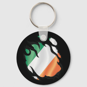 Porte-clés Drapeau irlandais déchiré