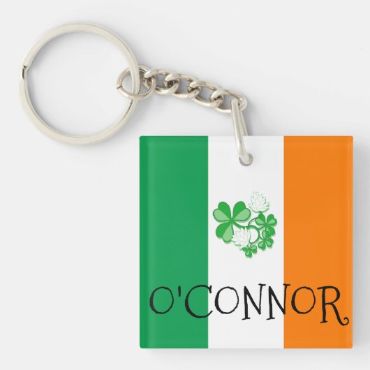 Porte-clés Drapeau irlandais O, Bague de clé CONNOR (Devant)