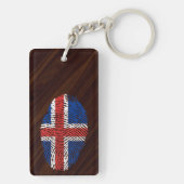 Porte-clés Drapeau islandais d'empreinte digitale de contact (Dos)