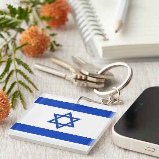 Porte-clés Drapeau Israël (Devant Droit)