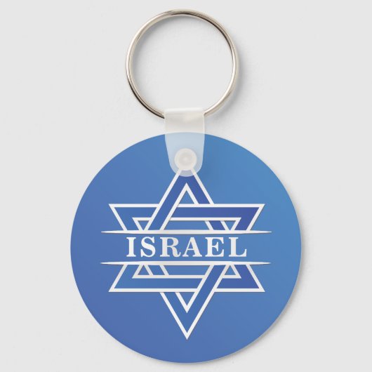 Porte-clés Drapeau Israël Star De David (Recto)