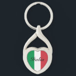 Porte-clés Drapeau italien de l'Italie, cadeau personnalisé d<br><div class="desc">Drapeau italien de l'Italie personnalisées keychain cadeau de coeur. porte - clés personnalisés avec indicateur,  photo ou monogramme.</div>