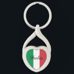 Porte-clés Drapeau italien de l'Italie, cadeau personnalisé d<br><div class="desc">Drapeau italien de l'Italie personnalisées keychain cadeau de coeur. porte - clés personnalisés avec indicateur, photo ou monogramme.</div>