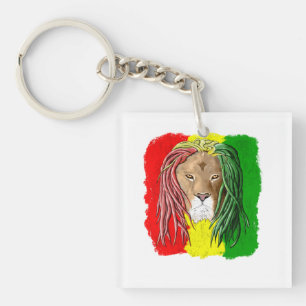Porte-clés Drapeau jamaïcain de reggae de lion de Rasta