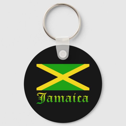 Porte-clés Drapeau jamaïcain, noir, vert et jaune (Recto)