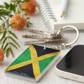 Porte-clés Drapeau jamaïcain Nom personnalisé (Devant droit)