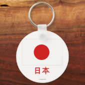 Porte-clés Drapeau japonais avec nom en japonais (Recto)