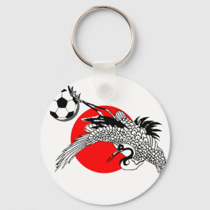 Porte-clés Drapeau japonais de grue du Japon