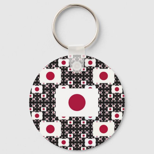 Porte-clés Drapeau japonais en calques Black BG (Recto)