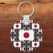 Porte-clés Drapeau japonais en calques Black BG (Recto)