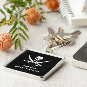 Porte-clés Drapeau Jolly roger de pirate (Côté)