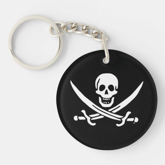Porte-clés Drapeau Jolly roger de pirate (Devant)