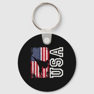 Porte-clés Drapeau Karaté Usa 4 Juillet Patriotique Américain