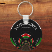 Porte-clés Drapeau kényan inspiré Jambo Welcome Design Art (Recto)